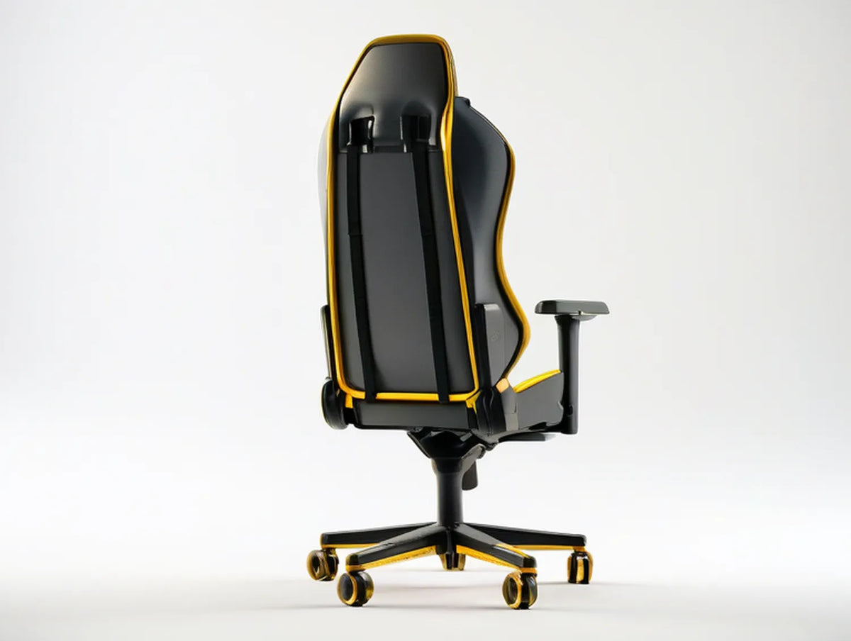 High-Back Racing Style Gaming Chair, Black/Gold, 27.6 x 27.6 x 47.2-51.2 in