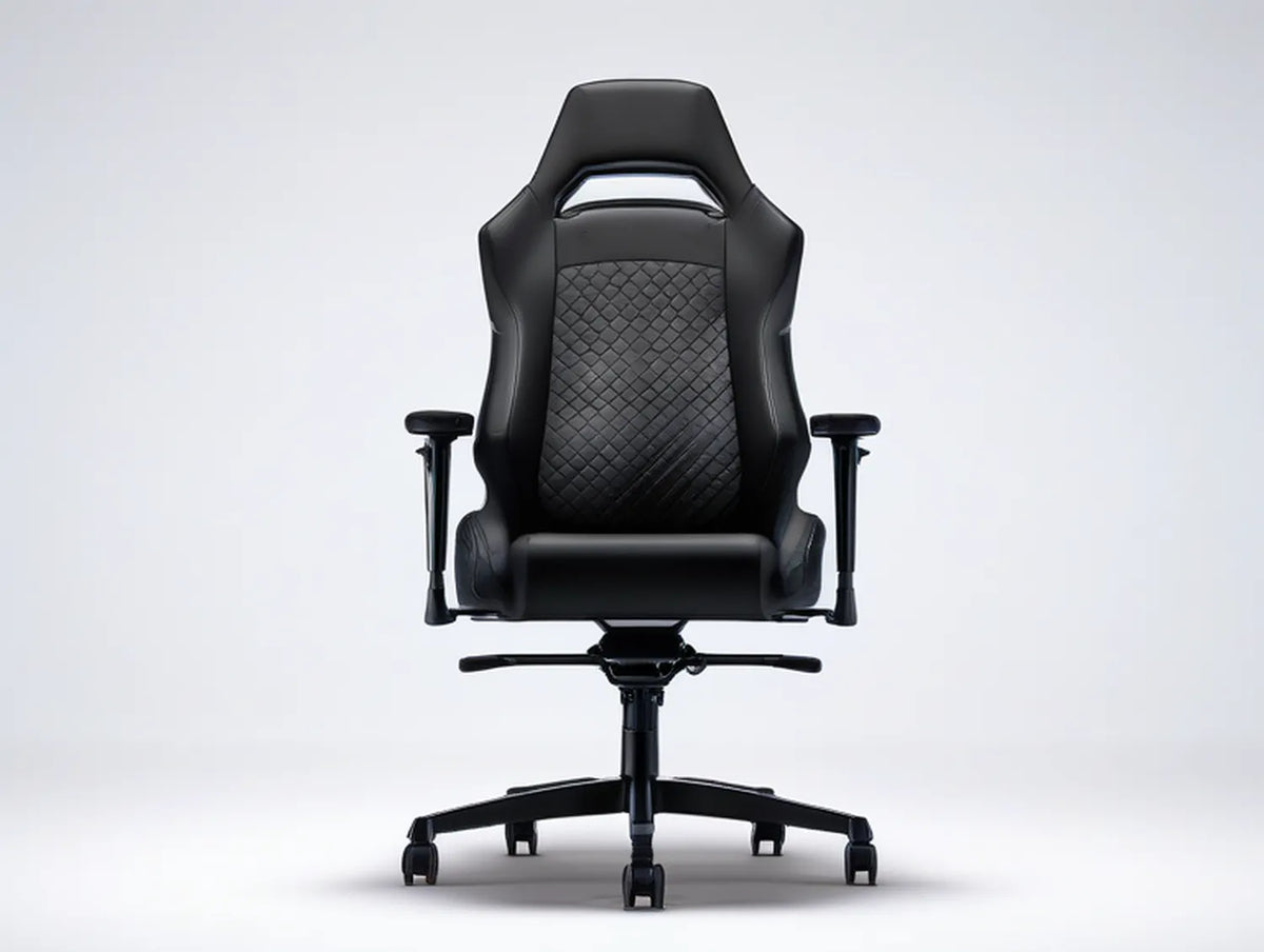 Black PU Leather High-Back Racing-Style Gaming Chair, 26.4 x 26.4 x 47.2-51.2 in