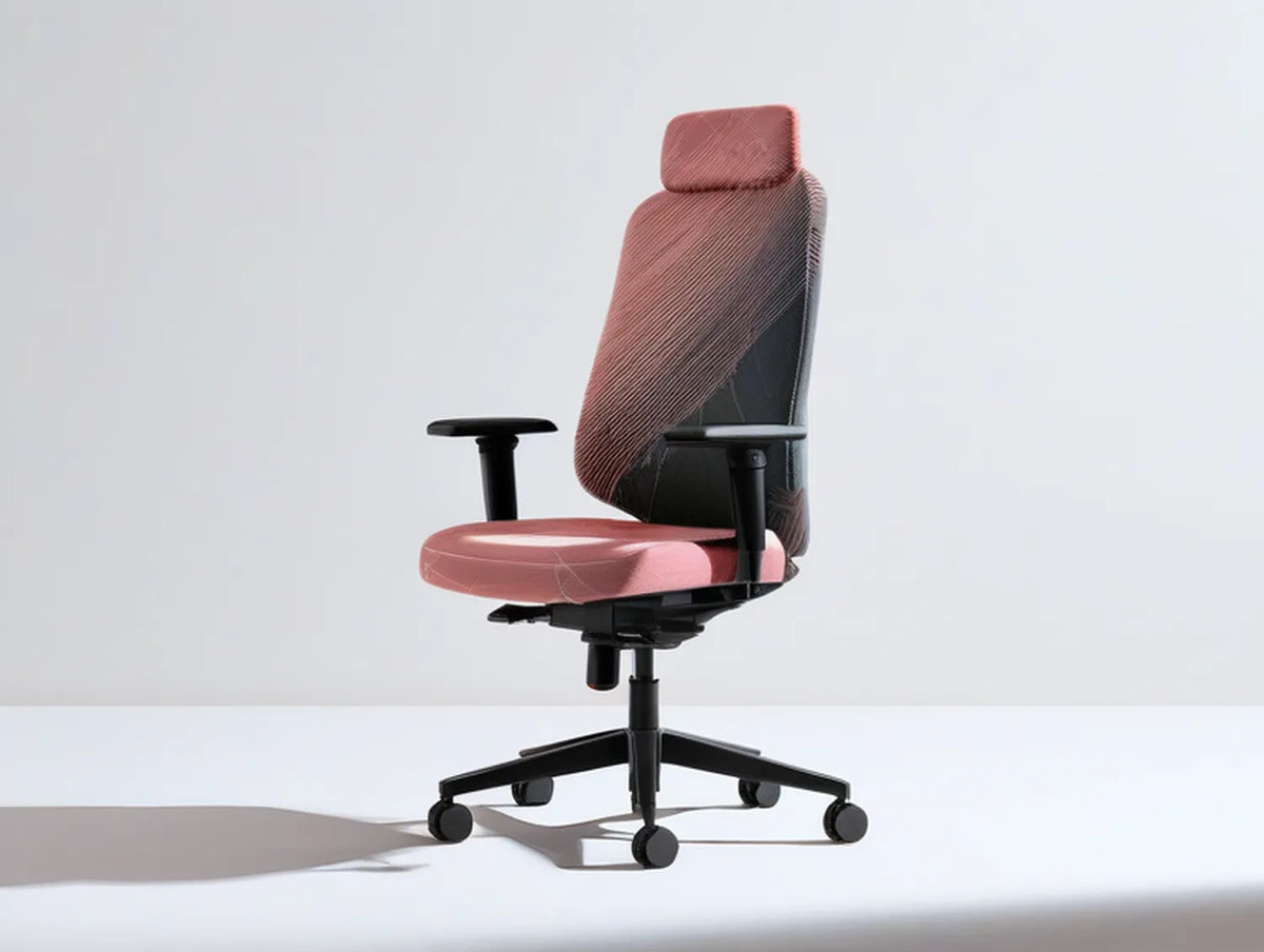 Ergonomic High-Back Office Chair, Pink/Black, 68 x 68 x 115-125 cm