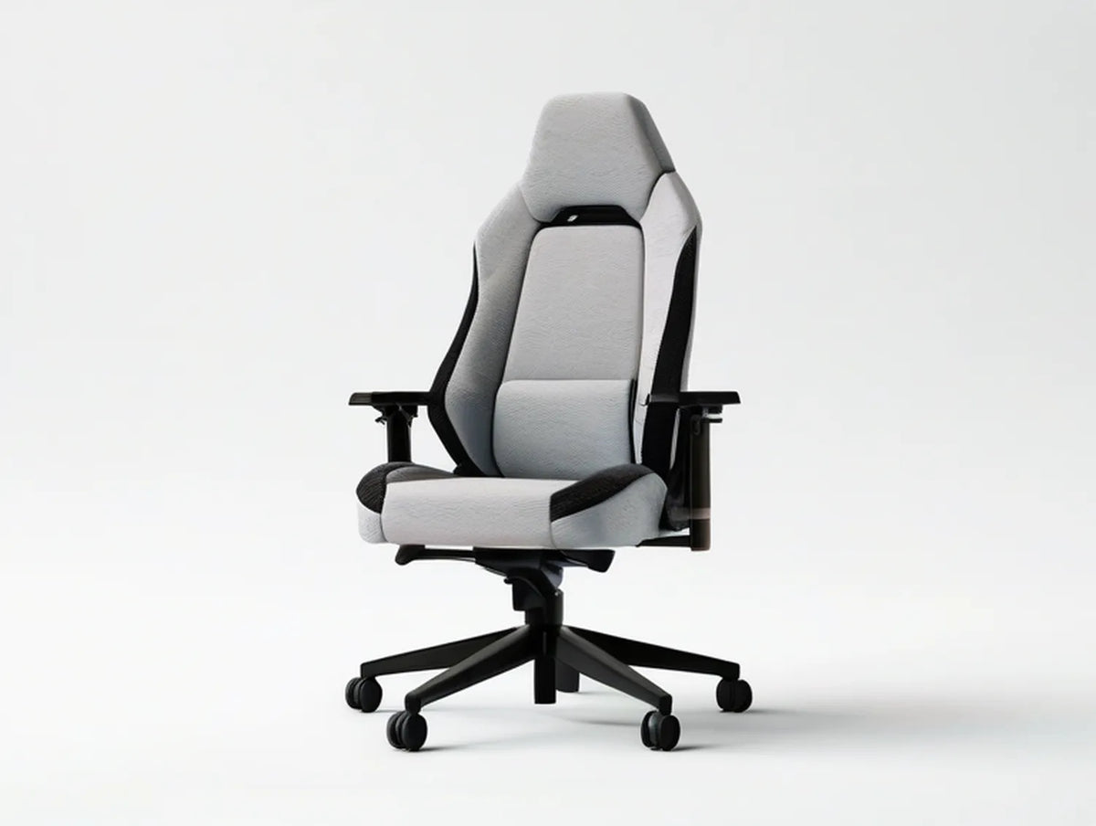 Gray and Black High-Back Gaming Chair with Adjustable Armrests, 27.6 x 27.6 x 47.2-51.2 in