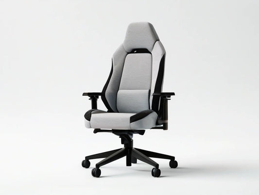 Gray and Black High-Back Gaming Chair with Adjustable Armrests, 27.6 x 27.6 x 47.2-51.2 in