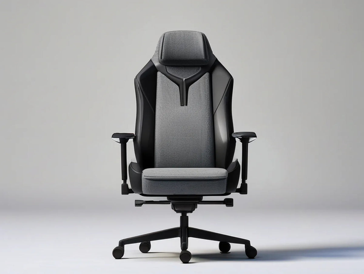 Ergonomic High-Back Gaming Chair, Gray/Black, 27.6 x 27.6 x 51.2-55.1 in