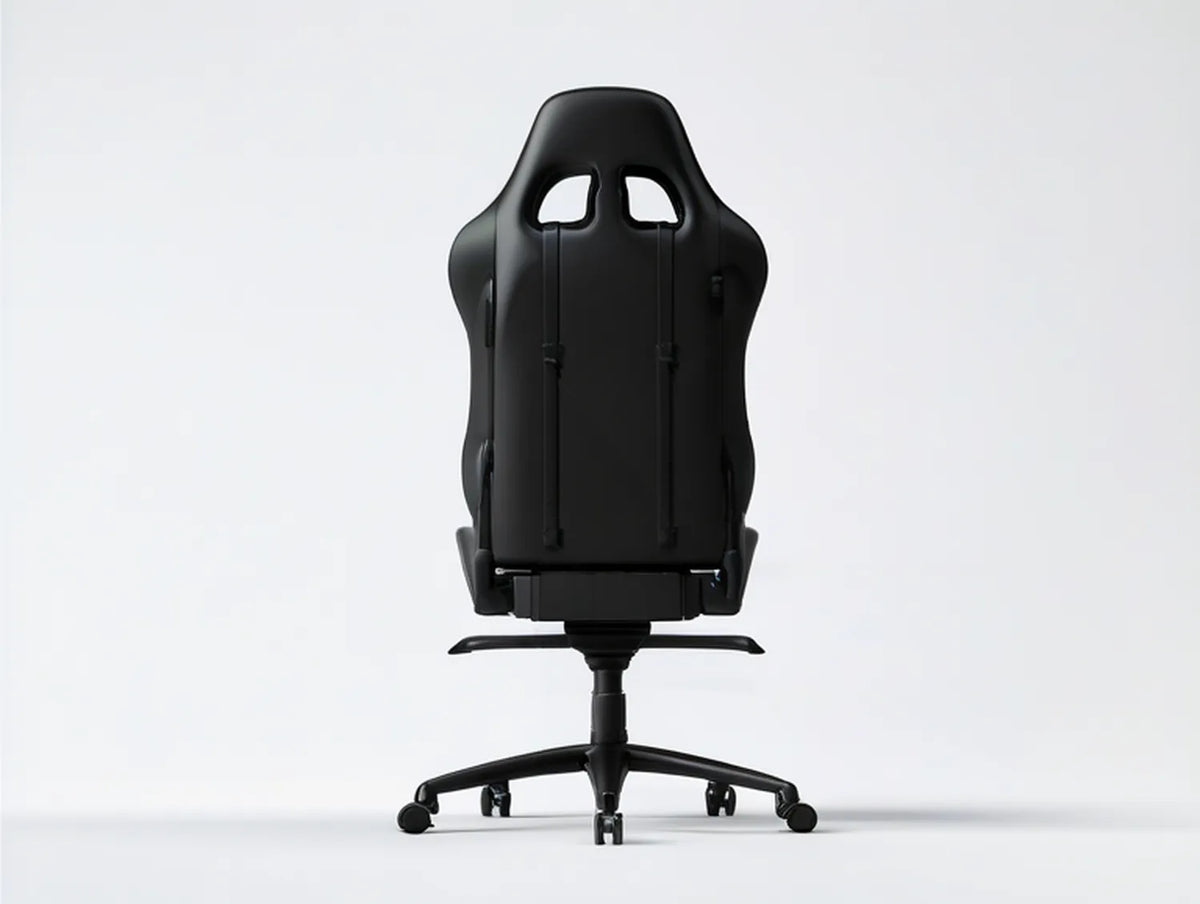 Black PU Leather High-Back Racing Style Gaming Chair, 26 x 26 x 49-53 in