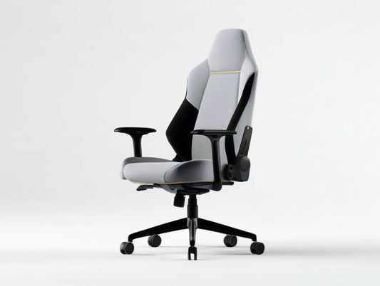 Adjustable High-Back Gaming Chair, Gray/Black/Yellow, 27.6 x 27.6 x 48.0-51.9 in