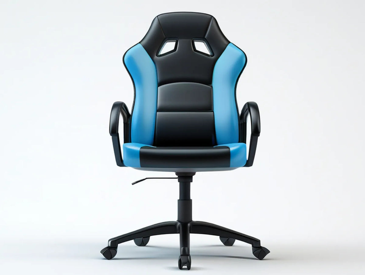 Ergonomic High-Back Racing Style Gaming Chair, Blue/Black, 26 x 26 x 46-50 in