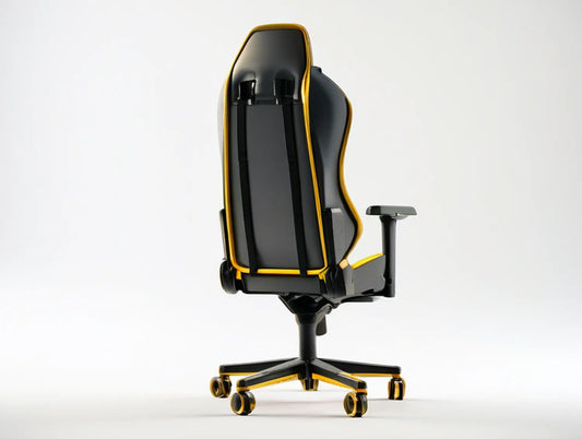 High-Back Racing Style Gaming Chair, Black/Gold, 27.6 x 27.6 x 47.2-51.2 in
