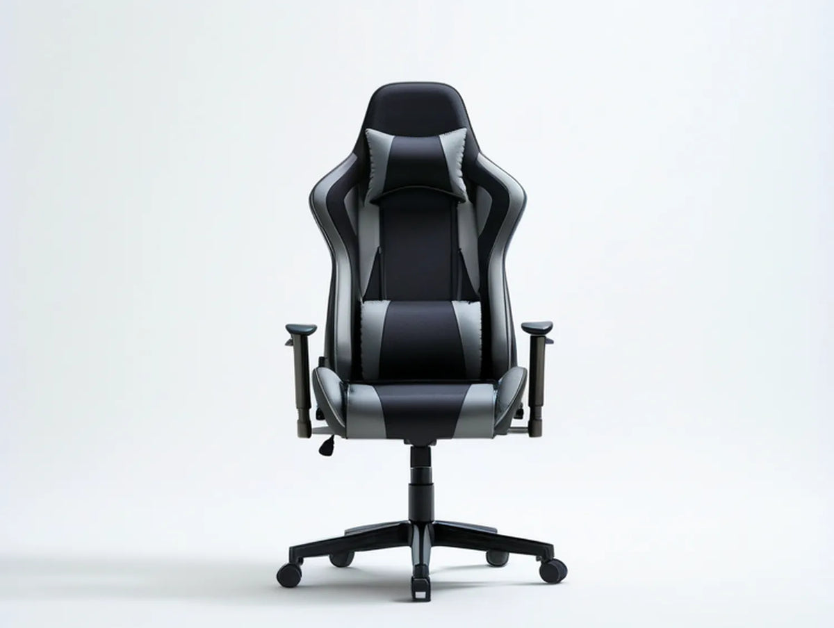 Ergonomic High-Back Gaming Chair, Black/Gray, 26.8 x 26.8 x 46.5-50.4 in