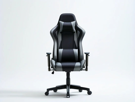 Ergonomic High-Back Gaming Chair, Black/Gray, 26.8 x 26.8 x 46.5-50.4 in